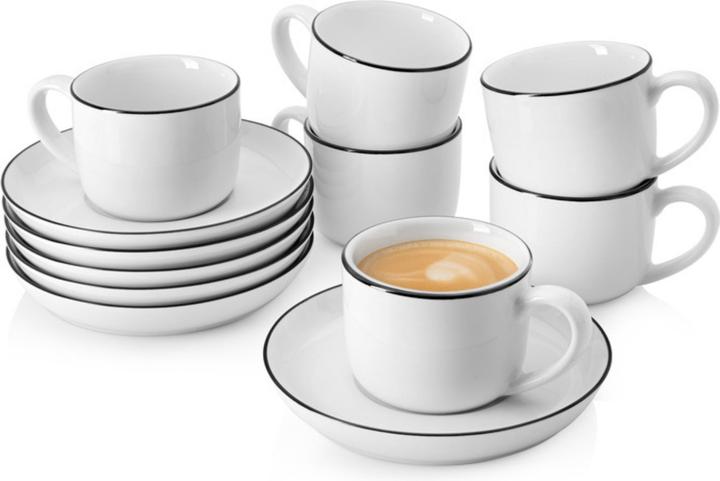 Sänger Kaffeetassen Marlo Black Rim (200 ml, 6x)