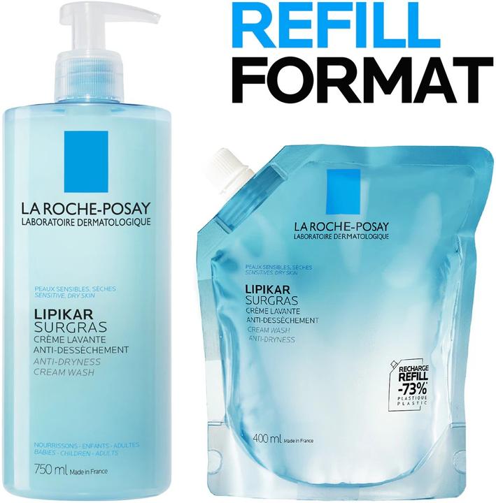 Produktbild La Roche Posay Lipikar Surgras Creme Waschstück gegen Trockenheit (400 ml)