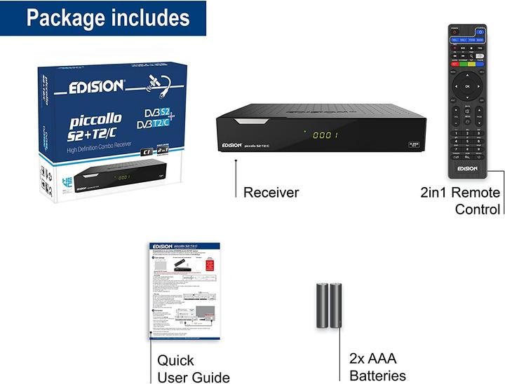 Actual product image Edision Piccollo S2+T2C (6 GB, DVB-S2, DVB-T2, DVB-C, CI Shaft)
