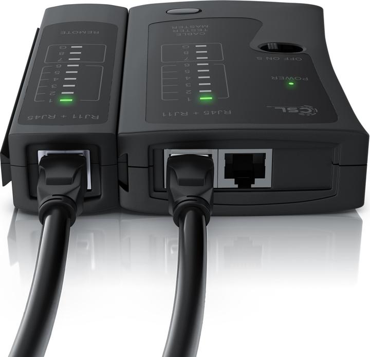 Produktbild CSL Kabeltester für RJ45 & RJ11 Kabel, Leitungen in Böden, Wänden, Decken Netzwerk-Adapter Ethernet