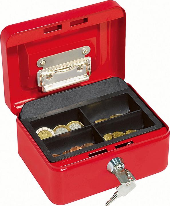 Actual product image Soennecken Cash box 15,2x8x11,5cm 5 compartments red