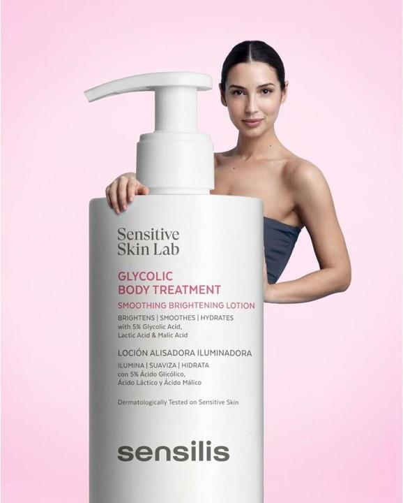 Actual product image Sensilis GLYCOLIC BODY TREATMENT aufhellende und glättende Körperlotion 200 ml (Body lotion, 200 ml)
