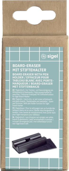 Actual product image Sigel Whiteboard wiper (W x H) 130 mm x 60 mm Black BA150 (1 x)