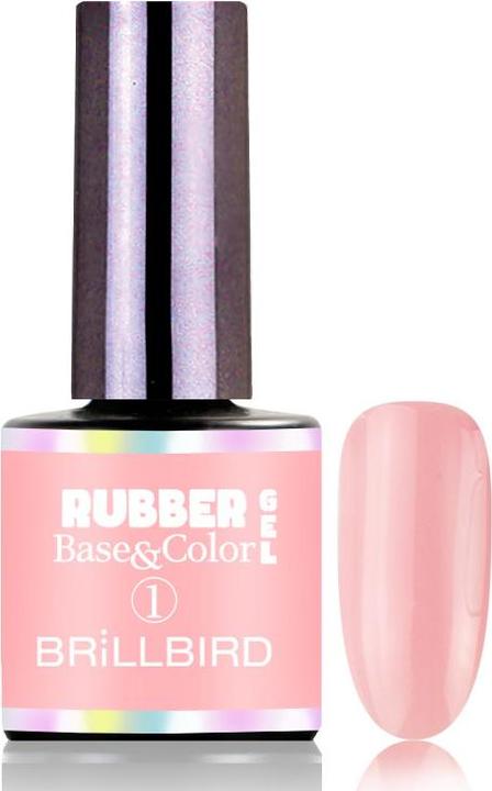Produktbild BrillBird Rubber Gel Base&Coral #1 Pink 8ml (#1 Pink, Gel-Effekt Nagellack)