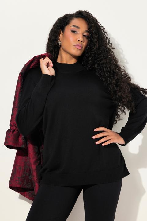 Produktbild Ulla Popken Pullover, edle Schurwoll-Seidenmischung, Stehkragen, Langarm (46, 48)