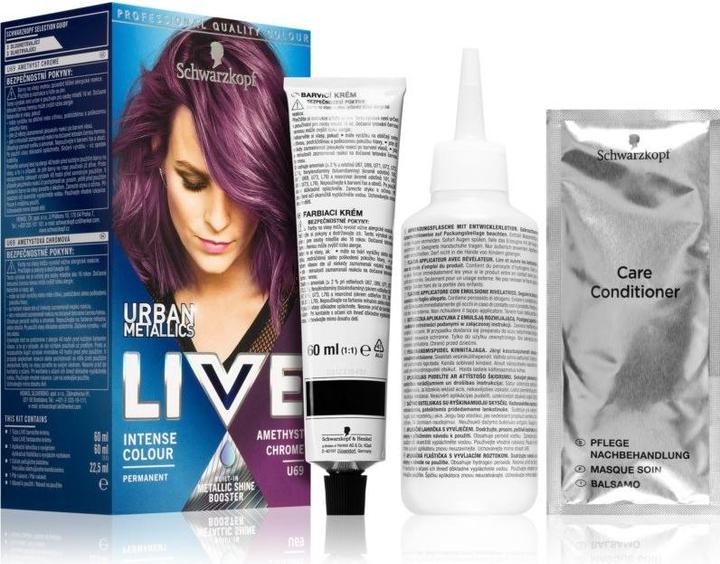 Immagine prodotto Schwarzkopf Tintura per capelli metallizzata Live Urban U69 Amethyst Chrome (U69 Cromo ametista)