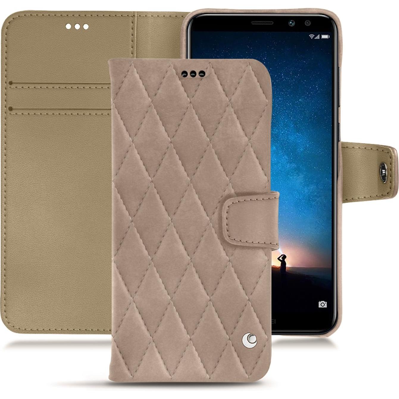 Noreve Lederschutzhülle Wallet (Huawei Mate 10 Lite), Smartphone Hülle, Beige