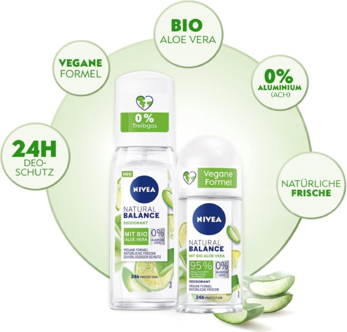 Immagine prodotto NIVEA Natural Balance Aloe Vera Biologica (Roll-on, 50 ml)