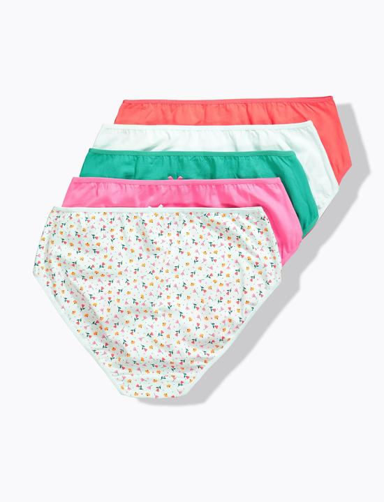 Produktbild Ulla Popken Midislips, 5er-Pack, Blüten/ einfarbig (46, 48, 5er Pack)