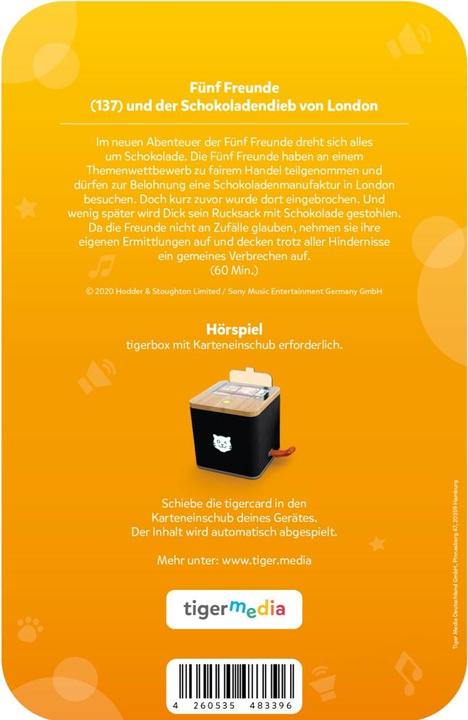 Immagine prodotto Tigermedia tigercard - Five Friends - Episodio 137: e il ladro di cioccolato di Londra (Tedesco)