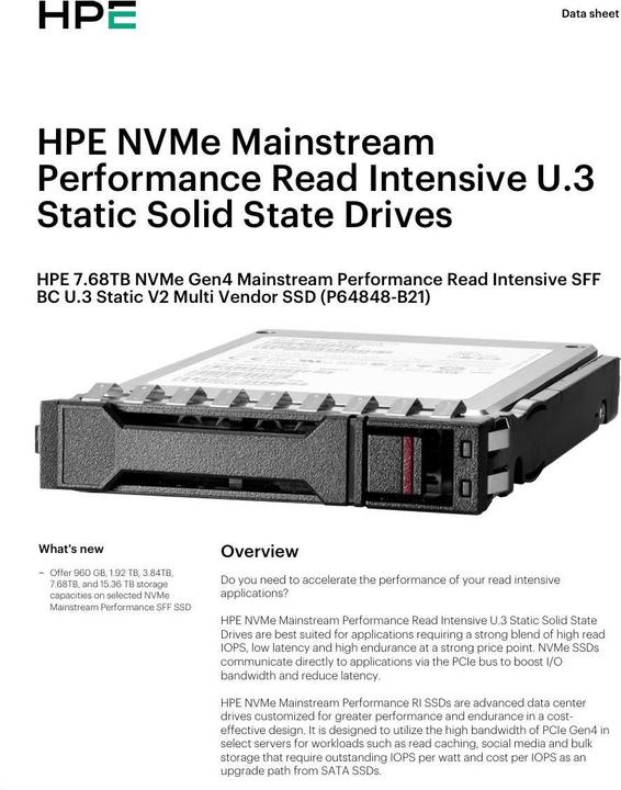 Actual product image HPE P64848-B21, 7.68 TB, 2.5" (7680 GB, 2.5")