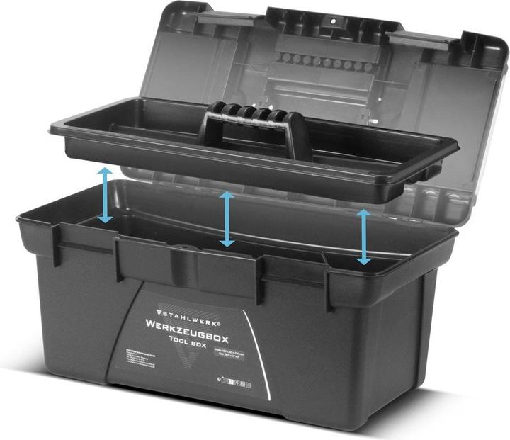 Produktbild Stahlwerk Toolbox Set mit 5 leeren Werkzeugkisten Modul-System Werkzeugkasten (5 Teile)