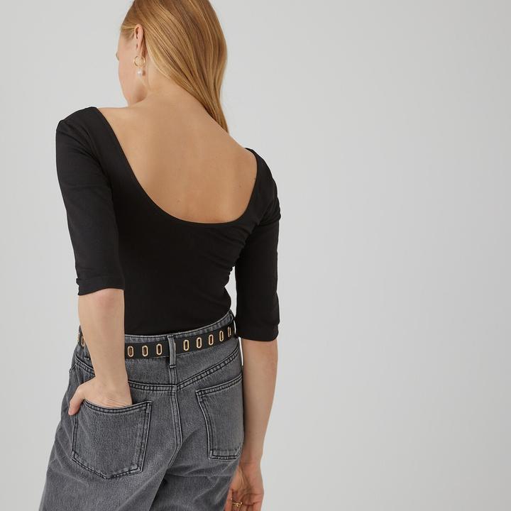 Produktbild La Redoute Collections T-Shirt mit Ballerina-Ausschnitt (XS)