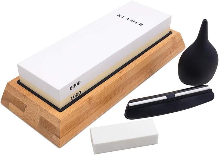 Immagine prodotto KLAMER Doppelseitiger Schleifstein 1000/6000 mit Bambusboden