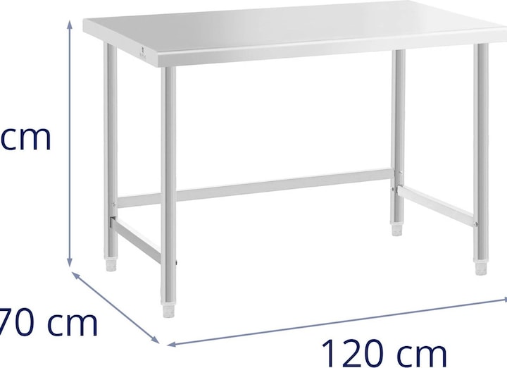 Produktbild Royal Catering Gastro Edelstahl Arbeitstisch Edelstahltisch Zerlegetisch 120 x 70 cm 93 kg (70 cm, 120 cm)