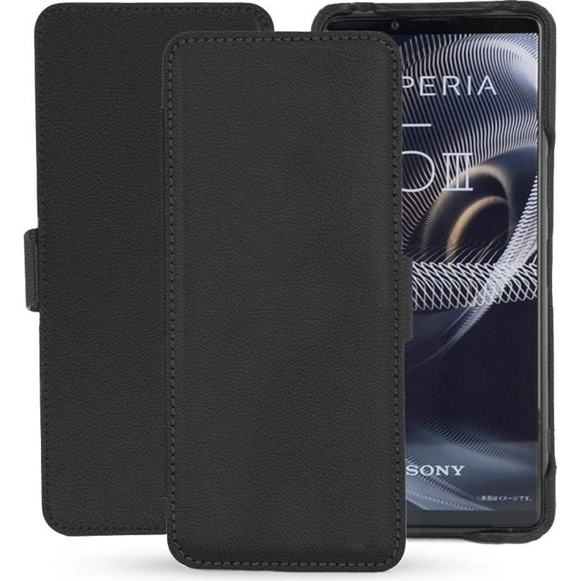 Noreve Lederschutzhülle horizontal (Sony Xperia 5 III), Smartphone Hülle, Schwarz