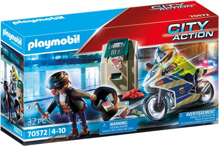 Image du produit Playmobil Moto de la police : poursuite du voleur d'argent (70572, Playmobil City Life)
