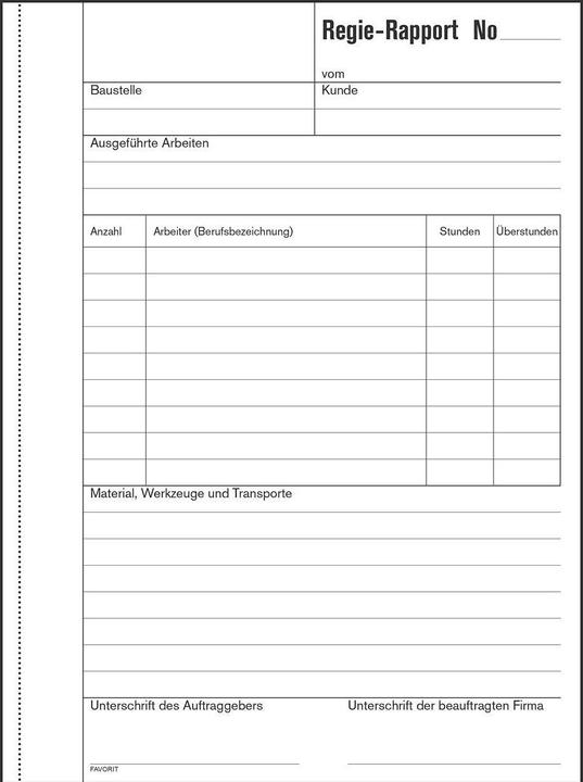 Image du produit Favorit Rapports de régie (50 x)