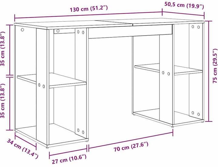 Image du produit VidaXL Table d'ordinateur (130 x 75 cm)