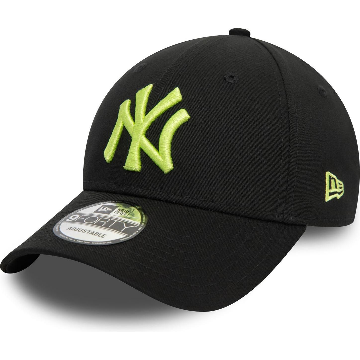 New Era, Herren, Cap, Basecap League Essentials 9FORTY - Schwarz und Hellgrün, Schwarz