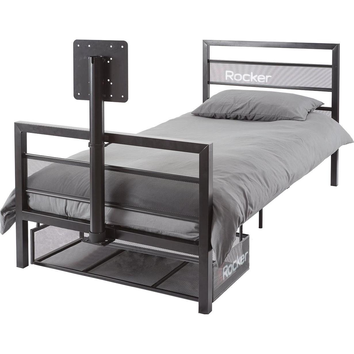 X Rocker, Letto bambini, Base Camp Letto Singolo TV Vesa Mount Nero (90 x 190 cm)