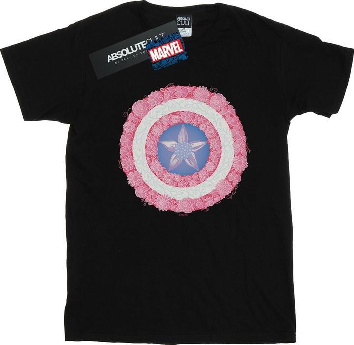 Produktbild Captain America Flowers Shield TShirt (XXL)