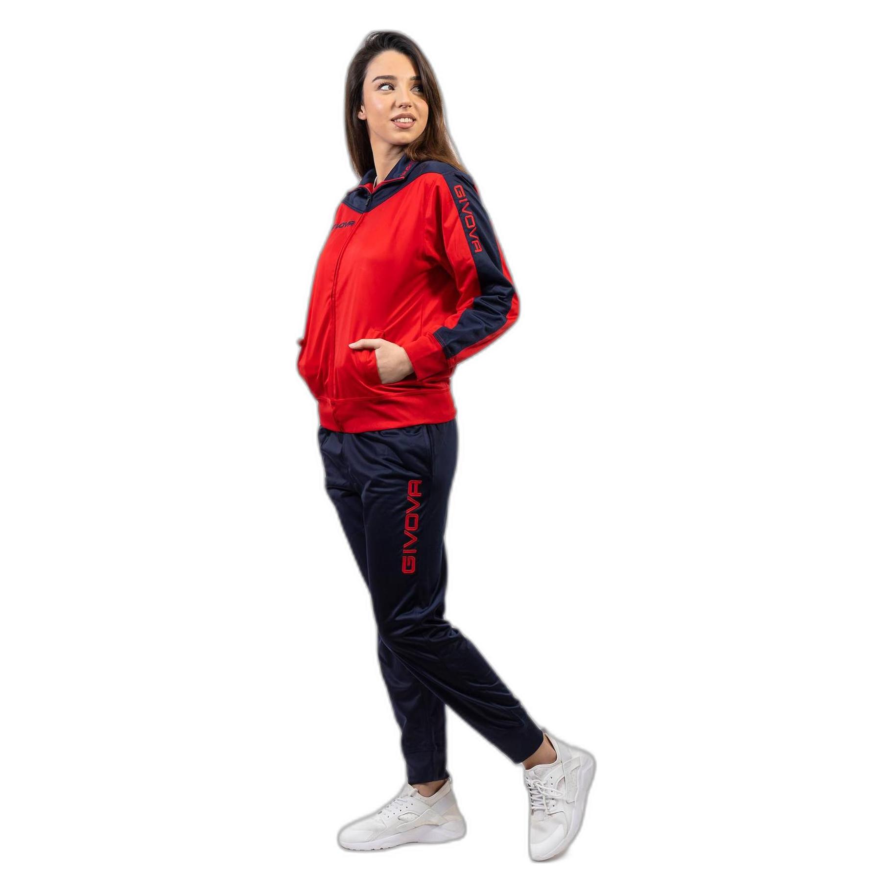 Givova, Damen, Trainingsjacken, Roma (M), Rot, Blau, M