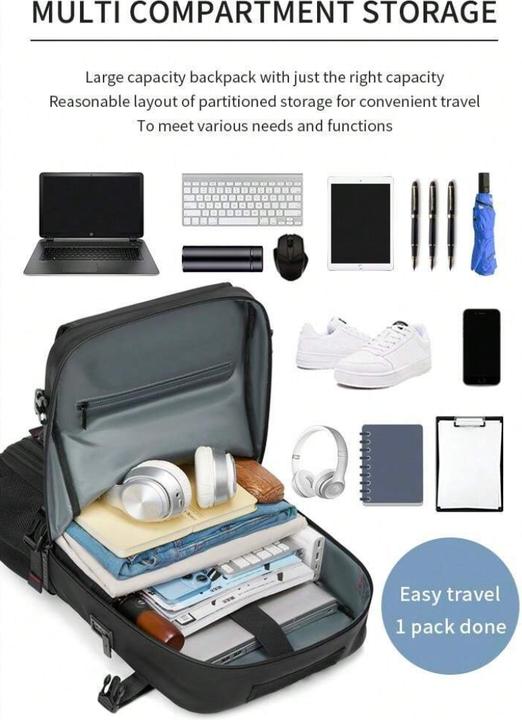 Immagine prodotto Only-Bags.Store Zaino impermeabile per computer portatile da 40,64 cm, zaino da viaggio con borsa per scarpe