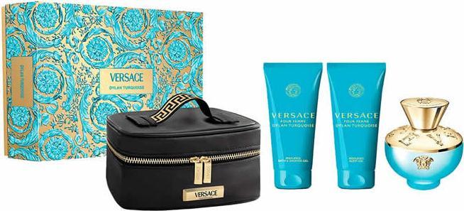 Actual product image Versace Dylan Turquoise pour Femme Christmas 2024 Eau de Toilette / BShower Gel / Body Lotion / Case (Fragrance set)