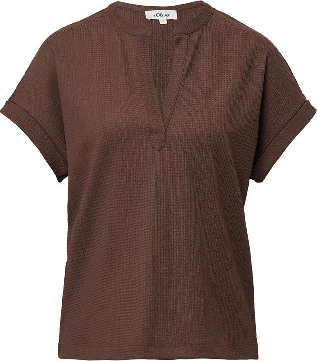 Actual product image S.Oliver T-Shirt Strukturiertes T-Shirt im Relaxed Fit mit V-Ausschnitt (42)