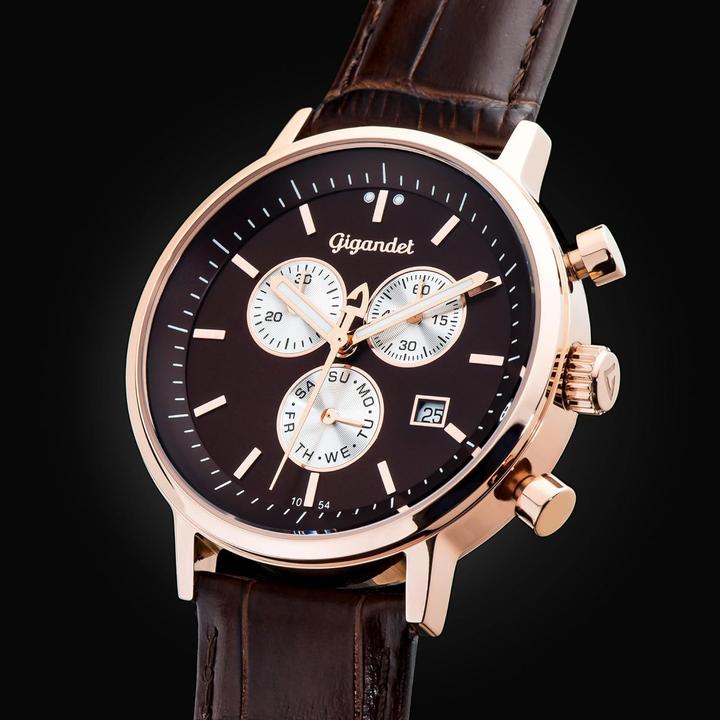 Image du produit Gigandet Montre analogique japonaise à quartz avec bracelet en cuir (Montre analogique)