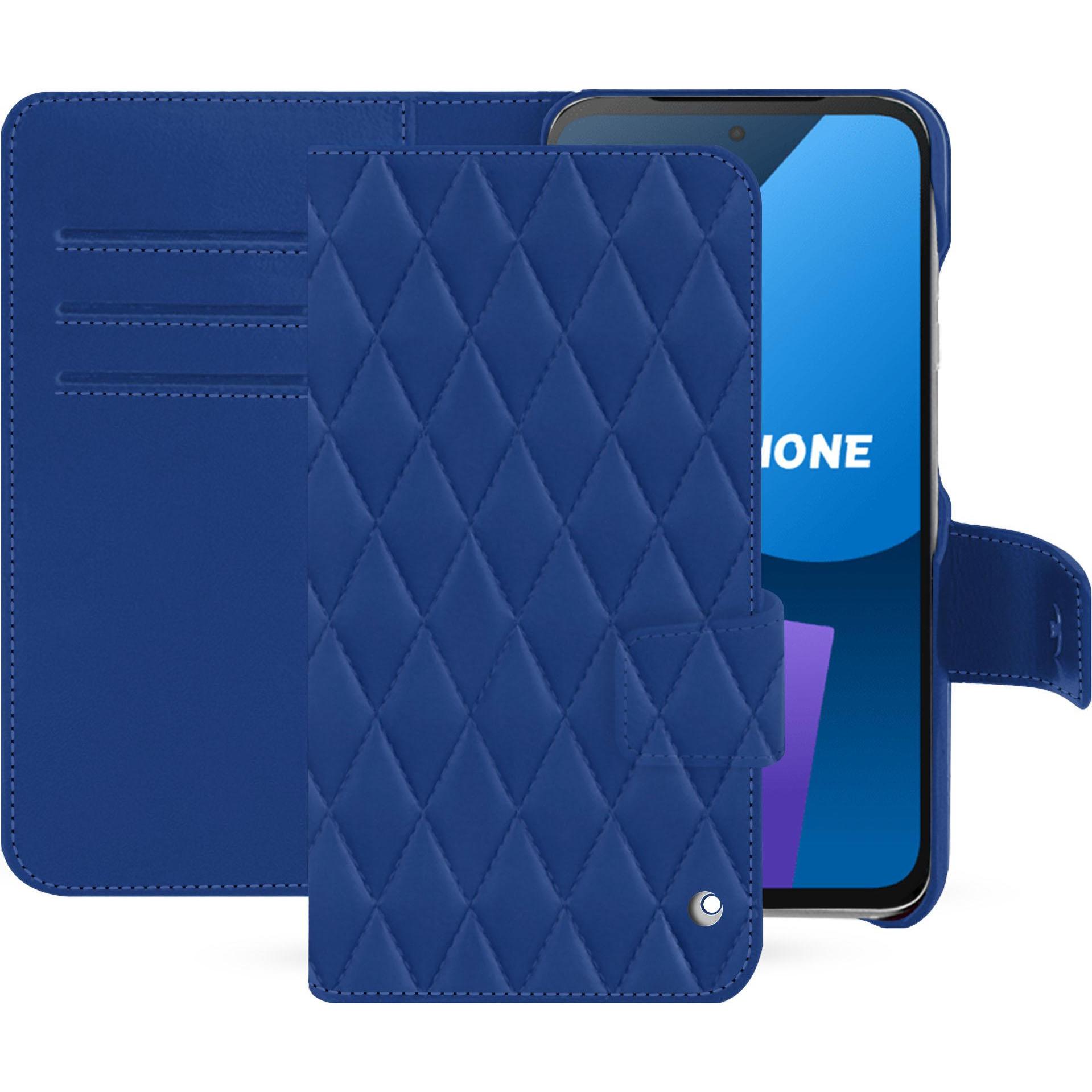 Noreve Lederschutzhülle Fairphone 5 (OnePlus 5), Smartphone Hülle, Blau