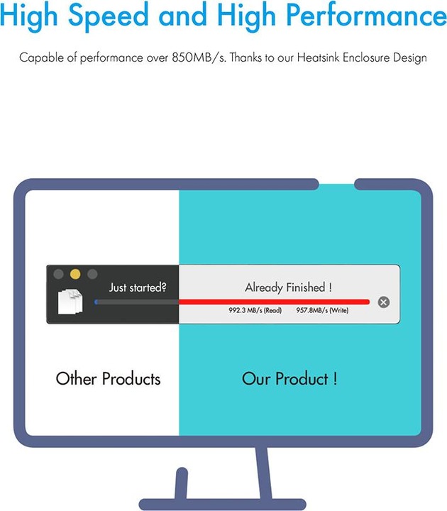 Actual product image Icy Box ext. M.2 NVMe housing IB-1816M-C31 (M.2 2230, M.2 2242, M.2 2260, M.2 2280)