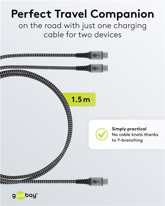 Image du produit Goobay 2en1 (1.50 m, USB 2.0, 60 W)