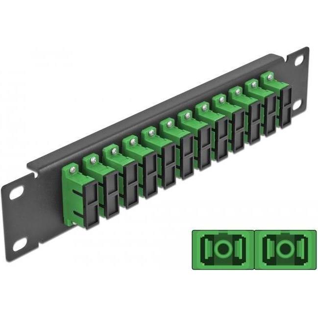 Thumbnail - Delock 10? LWL Patchpanel 12 Port SC Duplex grün 1 HE schwarz, Server Zubehör, Grün, Schwarz