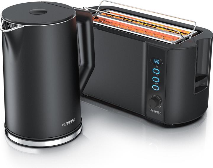 Image du produit Arendo Set de petit-déjeuner, bouilloire en acier inoxydable 1,5l avec sélection de la température et (1.50 l)