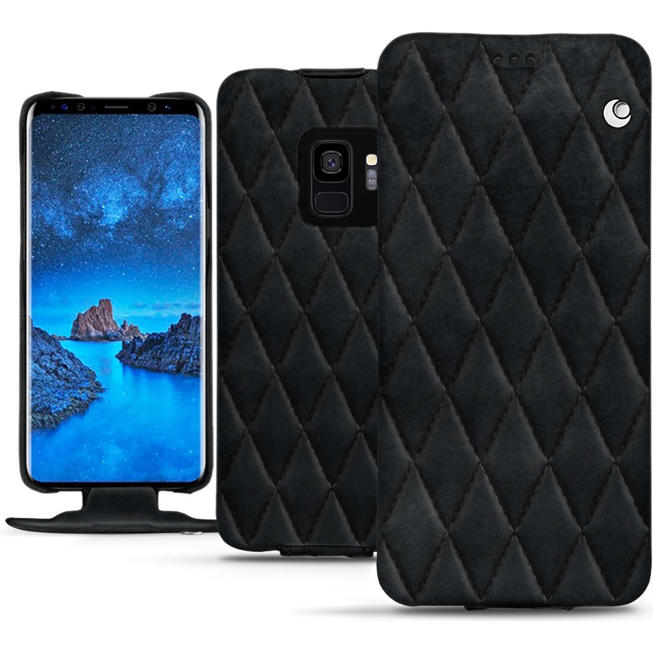 Noreve Lederschutzhülle vertikal (Samsung Galaxy S9+), Smartphone Hülle, Schwarz