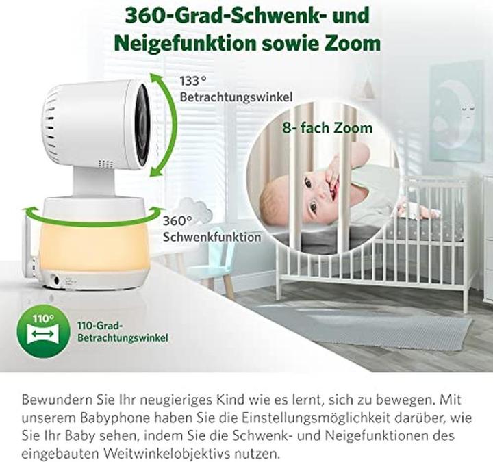Produktbild Leapfrog Babyfon mit Kamera, 720p HD-Display, App, WLAN, Temperatur- und Feuchtigkeitssensor (Babyphone mit Kamera, 300 m)