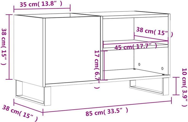 Produktbild vidaXL Plattenschrank Grau Sonoma 85x38x48 cm Holzwerkstoff