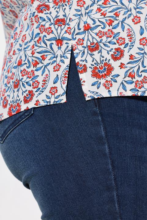 Immagine prodotto Ulla Popken Blusa con stampa country, scollo montante e maniche lunghe (46, 48)