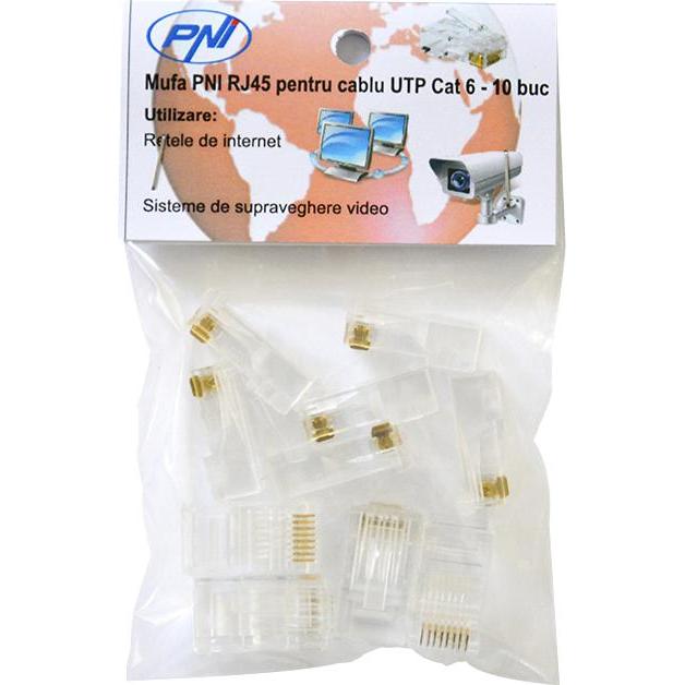 PNI RJ45 Stecker für UTP Cat6 Kabelset 10 Stk, Netzwerkkamera Zubehör