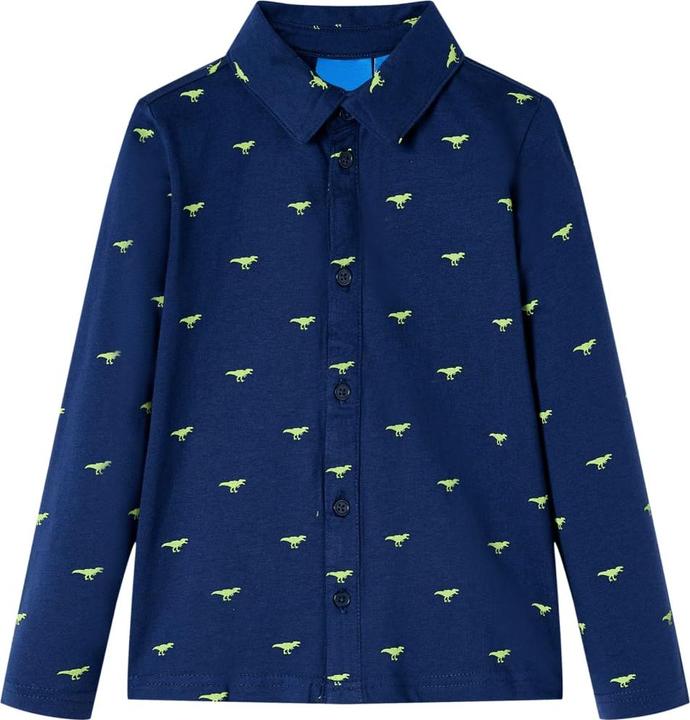 Immagine prodotto vidaXL Camicia da bambino blu navy 116,Materiale: 100 % cotone,Colore (116)