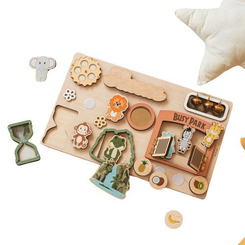 Produktbild Activity Board Handgefertigtes sensorisches Beschäftigungsbrett, Aktivitätsbrett, Babygeschenk, Holzspielzeug für