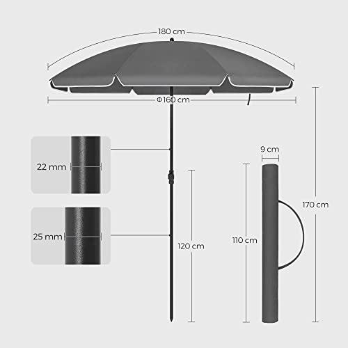 Image du produit Songmics Parasol Ø 160 cm pliable (1.60 m)