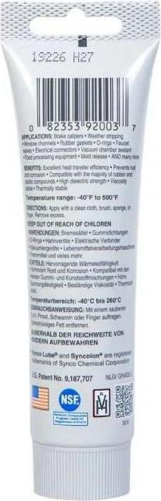 Image du produit Synco Lube Super Lube Lubrifiant silicone avec PTFE 85g blanc (Accessoire)