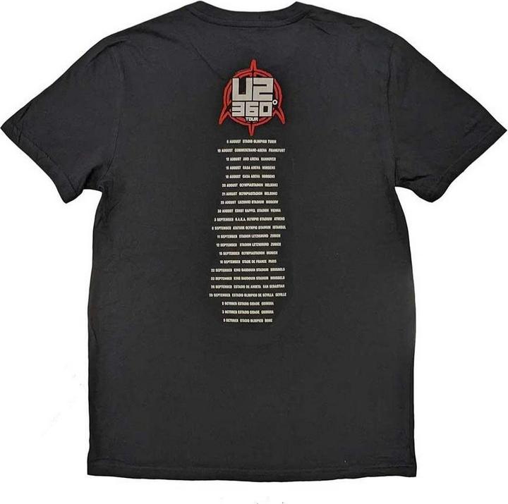 Actual product image U2 Unisex Adult 360 Degree Tour 2010 Equals Back Print T-Shirt (M)