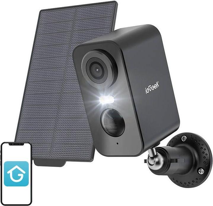 Immagine prodotto IeGeek Telecamera wireless WiFi da 3MP per esterni ZS-GX3S nera con pannello solare (2304 x 1296 Pixels)