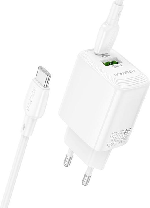 Immagine prodotto Borofone Caricabatterie da rete BN29 Fuente - USB + Tipo C - QC 3.0 PD 30W con cavo da Tipo C a Tipo C, (30 W)