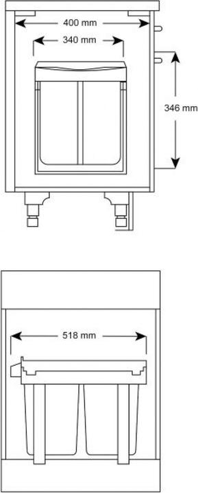 Image du produit Relaxdays Poubelle intégrée (30 l)