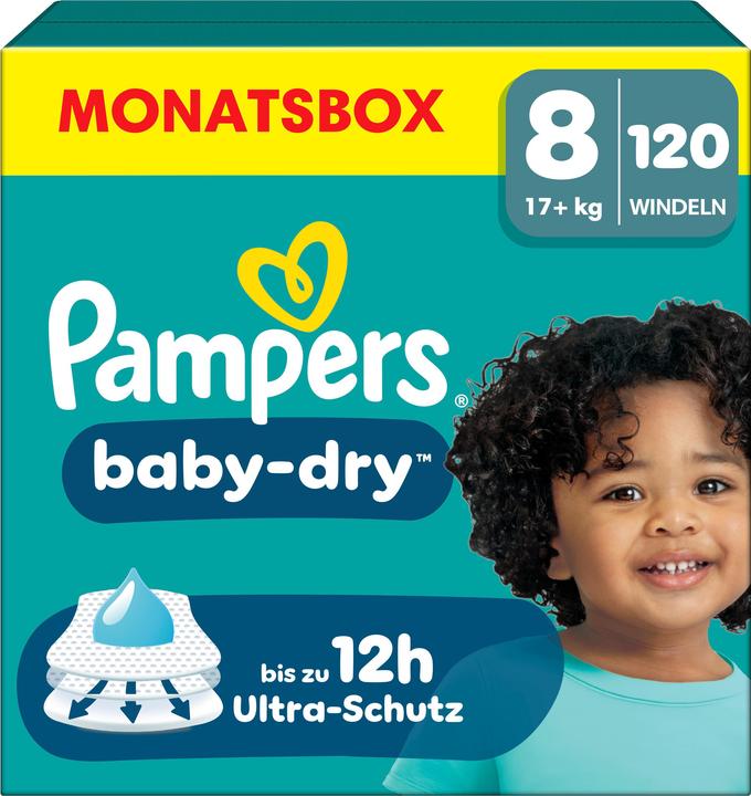 Produktbild Pampers Baby-Dry (Gr. 8, Monatsbox, 120 Stk.)